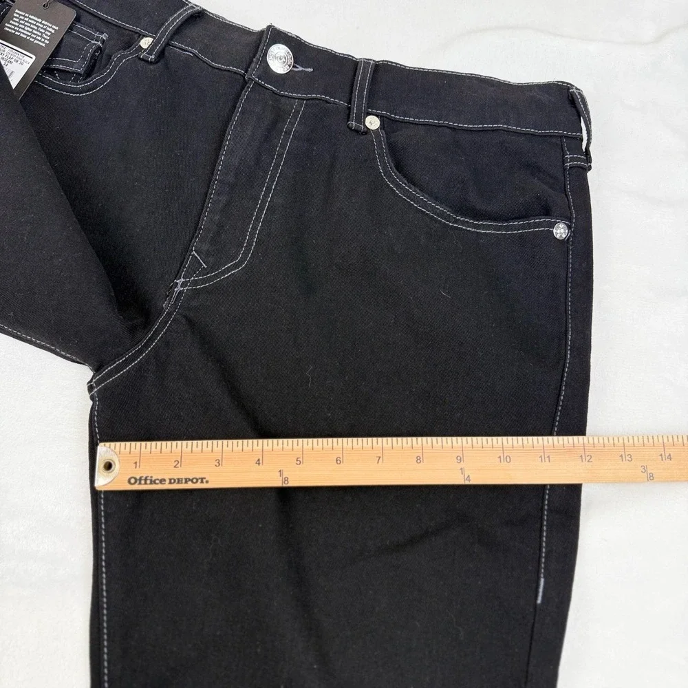 True Religion Ricky Flap SN Black Jeans Mens 34x30 (Fit 36x29) Straight Leg NEW